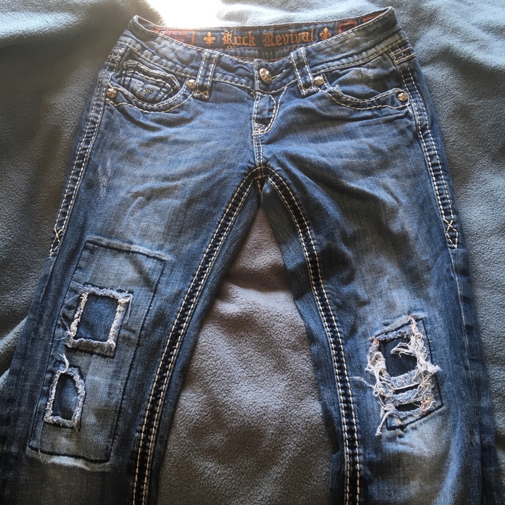 Rock Revival Distressed Blake Straight Jeans